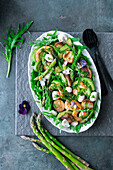 Asparagus and potato salad with baby mozzarella
