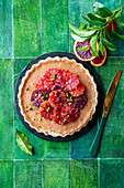 Blood orange quark tart