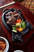 Barbecued beef marinated in soy sauce