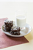 Chocolate cookies with sugar crystals