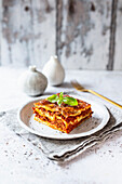 Lasagna made from homemade hard wheat noodles