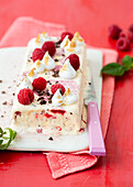 Raspberry Vanilla Parfait with meringue kisses