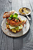 Shiitake burger with courgette