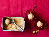 Caramel and sweetcorn ice cream