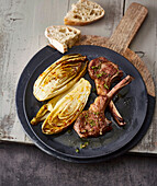 Lamb chops with roast chicory