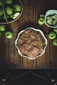 Vegan Apple Pie with green apples