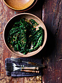 Cavolo Nero with garlic and fennel seeds