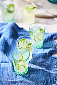 Cucumber and gin spritz cocktail