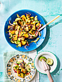 'Charred' pineapple salad with cucumber and chilli