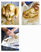 Mdarmaj - Gefülltes Hähnchen mit Nüssen und Erbsen zubereiten