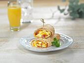 Wrap with bacon and egg filling