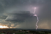 Lightning strike over the Black Hills, South Dakota, USA