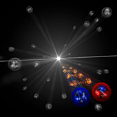 ALICE particle interaction, conceptual illustration