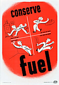 Conserve fuel, World War II poster