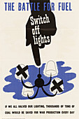 Switch off lights, World War II poster