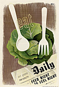 Eat greens for health, World War II poster