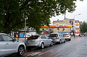 Motorists queuing during fuel crisis, UK, 2022