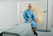 Patient on CT scanner
