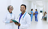 Doctors in hospital corridor
