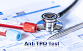 Antithyroid autoantibody test, conceptual image