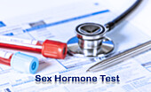 Sex hormone test, conceptual image
