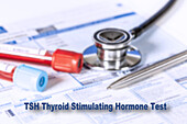 Thyroid stimulating hormone test, conceptual image