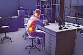 Musculoskeletal disorders in laboratory workers, illustration