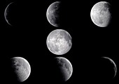 Moon phases, illustration