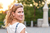 Young woman in urban park