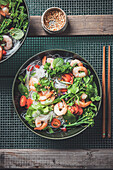 Glass noodles with prawns and Thai basil