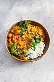 Lentil-sweet potato curry with rice