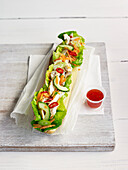 Vietnamese chicken baguette sandwich (Banh Mi)