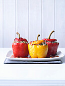 Stuffed peppers with spicy lamb filling