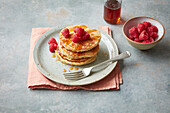 Almond flour pancakes with maple syrup