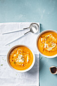 Creme fraiche soup with carrots and fennel