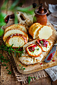Chicken fillets baked with Oscypek cheese