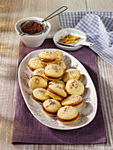 Filled orange biscuits with chocolate cream