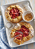 Rhubarb galette with almonds