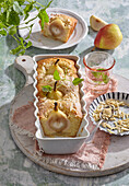 Sweet almond bread with pears