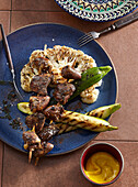 Grilled chicken heart and liver skewers
