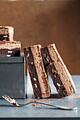 Nougat bar with chocolate mousse