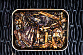 Roasted beef bones for making jus
