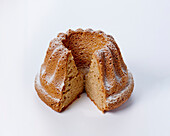 Bundt cake (Alsatian bundt cake), with a piece missing