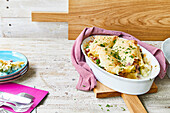 Lasagna with Diced Ham and White Sauce