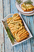 Plucked bread with rosemary