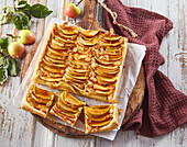 Apple tray bake with almonds and quark