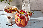 Apple compote with cinnamon and cranberries
