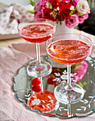 Raspberry cocktail for Valentine's Day