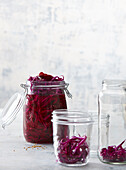 Pickled red cabbage and beets