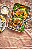 One Pan Fish and Chips with Vegetables